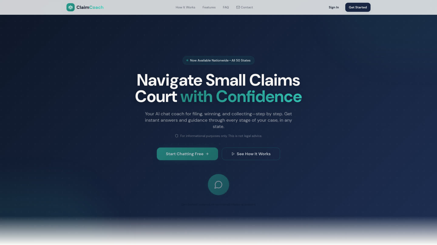 Small claims coach screenshot