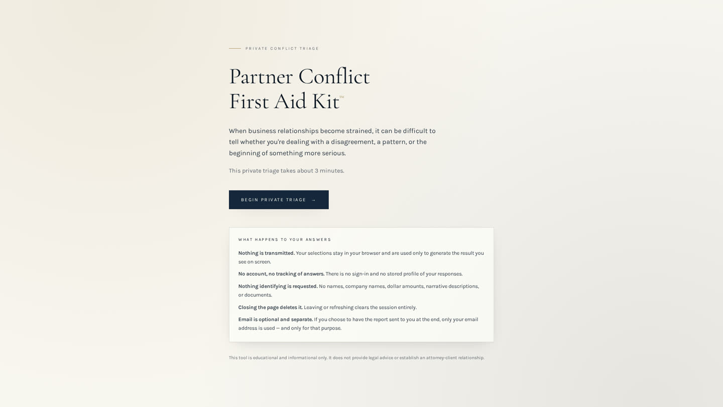 Partner conflict check screenshot