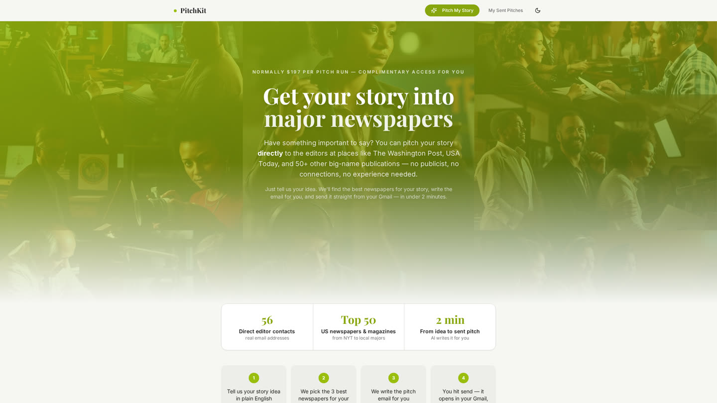PR pitch builder screenshot